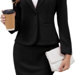 Smart-Casual Knit Blazer And Pencil Skirt Set
