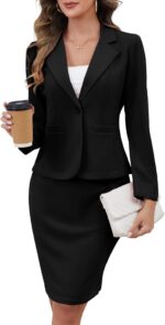 Smart-Casual Knit Blazer And Pencil Skirt Set