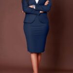Plus-Size Blazer And Midi Pencil Skirt Set