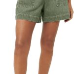 Casual High-Rise Wide-Leg Denim Shorts With Pockets