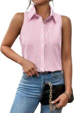 Stylish Summer Floral Sleeveless Button-Front Top