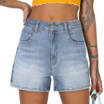 Casual Mid-Rise Stretchy Distressed Denim Shorts With Pockets