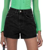 Mid-To-High Rise Distressed Raw-Hem Denim Shorts (Summer Hot Pants)