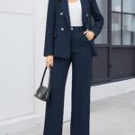 Smart-Casual Double-Breasted Blazer And Wide-Leg Trousers