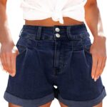 Loose Casual High-Rise Denim Shorts With Pockets