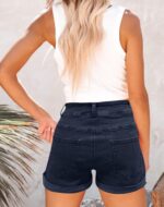 Loose Casual High-Rise Denim Shorts With Pockets - Image 2