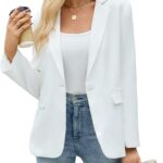 Smart-Casual Long-Sleeve Collared Blazer And Skirt Set