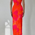 Strapless Floral Bodycon Maxi Dress (Vacation/Party Style)