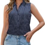 Classic Chiffon Sleeveless Button-Front Workwear Top