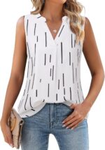 Chiffon V-Neck Sleeveless Office Top - Image 2