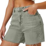 High-Rise Straight-Leg Wide-Leg Slightly Stretchy Denim Shorts (Fit Style)