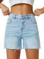 High-Rise Straight-Leg Wide-Leg Slightly Stretchy Denim Shorts ("Mom" Style) - Image 2