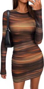 Long-Sleeve Tie-Dye Fitted Mini Skirt