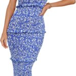 One-Shoulder Lace-Up Ruffled Floral Bohemian Dress