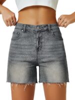 High-Rise Wide Straight-Leg Slightly Stretchy Denim Shorts ("Mom" Style) - Image 2